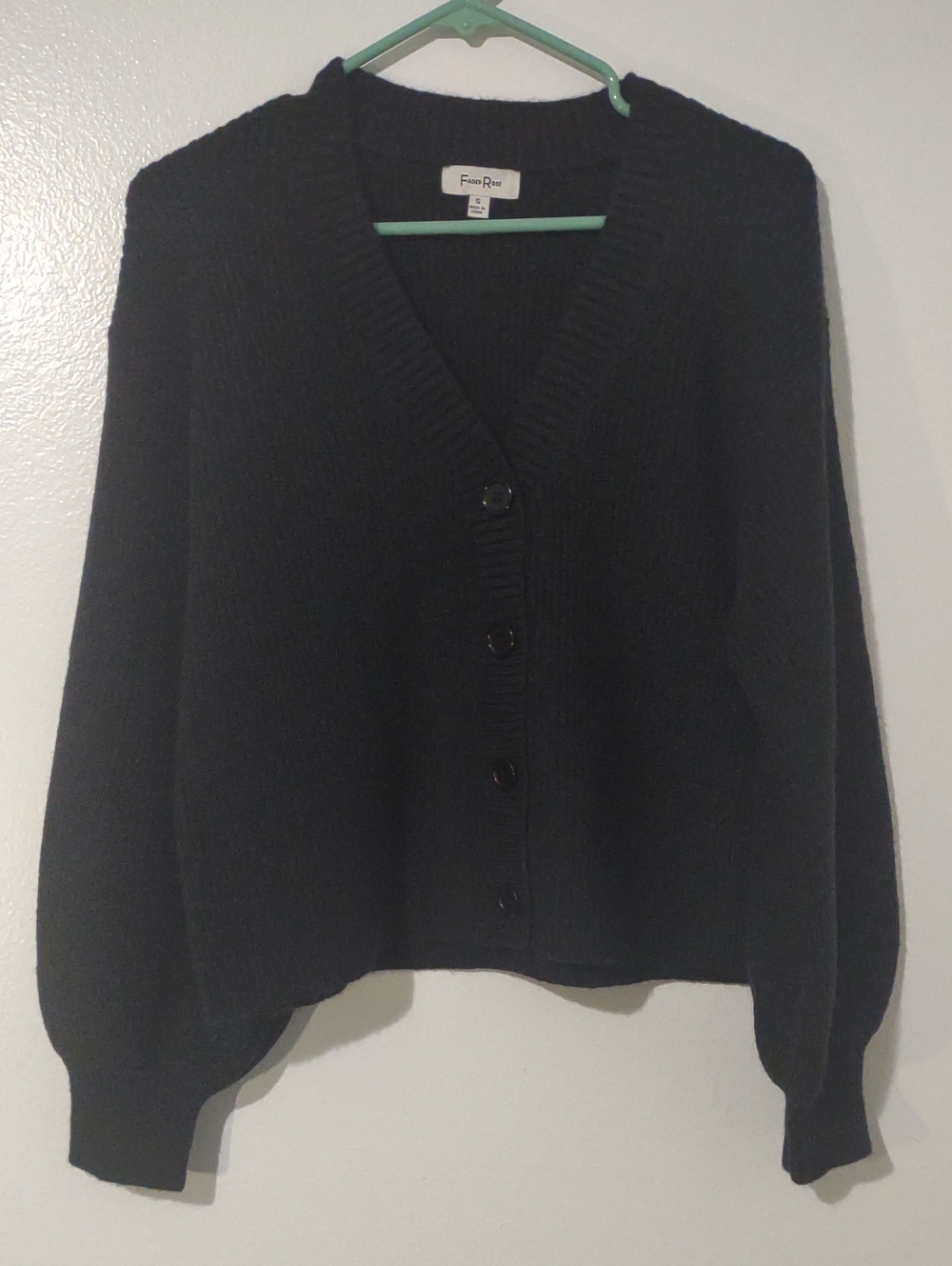 Faded Rose Cozy Knit Cardigan Sweater Button Front Long Sleeve Size Small